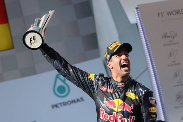 Malaysian Grand Prix, Sepang 29 September - 2 October 2016 02.10.2016 - Race, Daniel Ricciardo (AUS) Red Bull Racing RB12race winner 