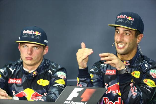 Malaysian Grand Prix, Sepang 29 September - 2 October 2016 02.10.2016 - Race, press conference PK Pressekonferenz Max Verstappen (NED) Red Bull Racing RB12 and Daniel Ricciardo (AUS) Red Bull Racing RB12 