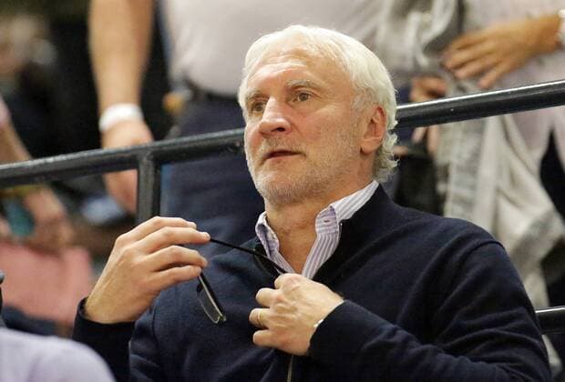 02.10.2016, xovx, Basketball BBL, Giessen 46ers - Loewen Braunschweig, emspor Sportdirektor Rudi Voeller (Bayer 04 Leverkusen) beim Spiel seines Sohn Marco, Freisteller. Giessen