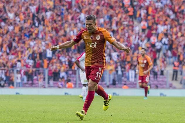 Lukas Josef Podolski of Galatasarayduring the Turkish Spor Toto Super Lig football match between Galatasaray and Antalyaspor on October 2, 2016 at the TT Arena in Istanbul, Turkey . Galatasaray v Antalyaspor Turkish Spor Toto Super Lig 2016 2017 xVIxGerritxvanxKeulenxIVx 6338785