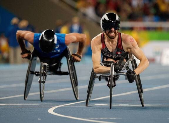 Sep 9, 2016 - Rio de Janeiro, Brazil - Brent Lakatos CAN wins the Gold Medal in the Men s 100m - T53 Final in the Olympic Stadium. The Paralympic Games, Rio de Janeiro, Brazil, Friday 9th September 2016. 2016 Rio Paralympic Games - Day Two - ZUMAz03_