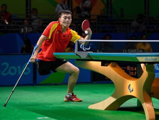 Sep 12, 2016 - Rio de Janeiro, Brazil - Shuo Yan CHN wins 3-1 against Jordi Morales Garcia ESP in the Men s Singles - Class 7 Bronze Medal Match. Table tennis Tischtennis at the Riocentro - Pavilion 3. Monday 12th September 2016. 2016 Rio Paralympic Games - Day Five - ZUMAz03_