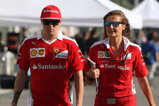 Japanese Grand Prix, Suzuka 6 - 9 October 2016 06.10.2016 - Kimi Raikkonen (FIN) Scuderia Ferrari SF16-H and Stefania Boccoli (ITA) Ferrari PR Officer 