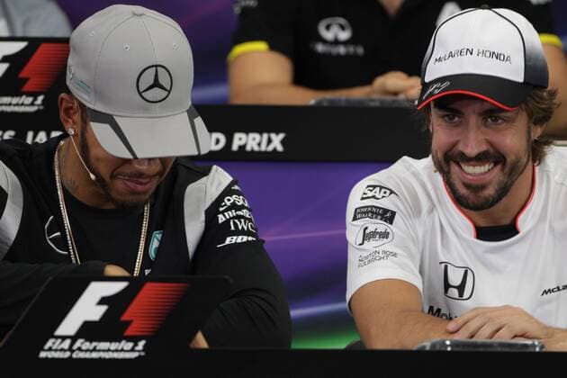 Japanese Grand Prix, Suzuka 6 - 9 October 2016 06.10.2016 - press conference PK Pressekonferenz Lewis Hamilton (GBR) Mercedes AMG F1 W07 Hybrid and Fernando Alonso (ESP) McLaren Honda MP4-31 