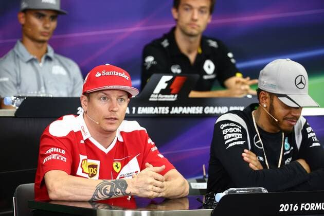 Japanese Grand Prix, Suzuka 6 - 9 October 2016 06.10.2016 - press conference PK Pressekonferenz Kimi Raikkonen (FIN) Scuderia Ferrari SF16-H and Lewis Hamilton (GBR) Mercedes AMG F1 W07 Hybrid 