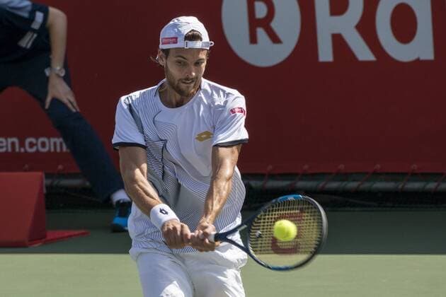 October 7, 2016 - Tokyo, Tokyo, Japan - David Goffin (BEL) returns a shot against Joao Sousa (POR) in their men s singles quarterfinal match during the japan Open tennis at the Ariake Coliseum, Tokyo. David Goffin defeated Joao Sousa with a 2-1 World News - October 7, 2016 - ZUMAc166