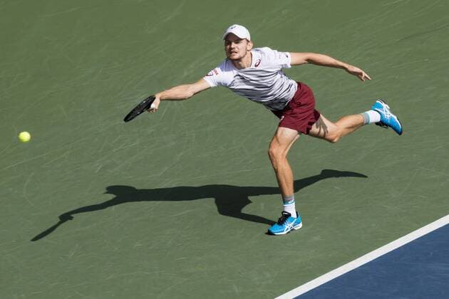 October 7, 2016 - Tokyo, Tokyo, Japan - David Goffin (BEL) returns a shot against Joao Sousa (POR) in their men s singles quarterfinal match during the japan Open tennis at the Ariake Coliseum, Tokyo. David Goffin defeated Joao Sousa with a 2-1 World News - October 7, 2016 - ZUMAc166