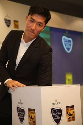 Retired Chinese hurdling star Liu Xiang attends the main draw ceremony for the 2016 Shanghai Rolex Masters tennis tournament in Shanghai, China, 8 October 2016. Sports stars highlight main draw ceremony for 2016 Shanghai Rolex Masters  20161008_59524