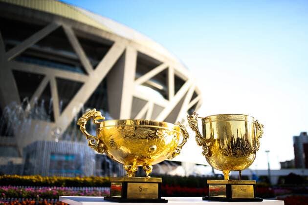 BEIJING, CHINA - OCTOBER 08: The champion trophies of the 2016 China Open at the China National Tennis Centre on October 8, 2016 in Beijing, China.  CFP493493612 