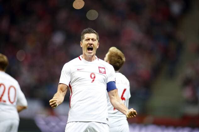 WARSZAWA STADION 08.10.2016 2018 POLSKA (BIALO-CZERWONE) - Danmark Robert Lewandowski 1:0 . FOT TOMASZxWANTULA NEWSPIX.PL WARSZAWA 08.10.2016 FOOTBALL MEN S QUALIFING GAME WORLD CUP 2018 POLAND - DENMARK TOMASZxWANTULA NEWSPIX.PL --- Newspix.pl FRANCE OUT!  161008WAN013