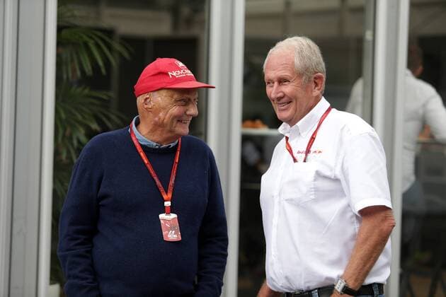 Japanese Grand Prix, Suzuka 6 - 9 October 2016 09.10.2016 - Nikki Lauda (AU), Mercedes and Helmut Marko (AUT), Red Bull Racing, Red Bull Advisor 