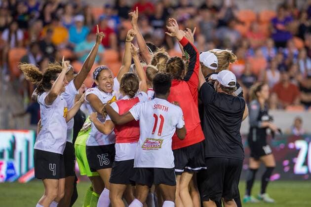 October 9, 2016: Western New York celebrates their victory after the NWSL Championship game between the Washington Spirit and the Western New York Flash at BBVA Compass Stadium in Houston, TX. Western New York won on penalty kicks (3-2) after the 2nd overtime period ended with a 2-2 score... CSM NWSL Soccer Championship 2016: Washington Spirit vs Western New York Flash OCT 09 - ZUMAc04_