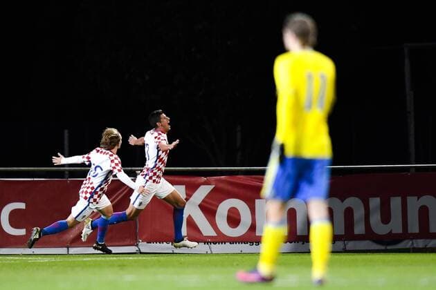 Kroatiens Mario Pasalic 0-1 - Trelleborg, Schweden - Fussball, U21, EM Quali, Nationalteam Länderspiel, Schweden vs. Kroatien.  Copyright: PETTERxARVIDSON BB161010PA033