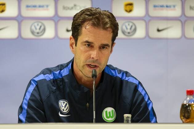 Ralf Kellermann (Trainer, coach, manager Wolfsburg) Porträt, Portrait Pressekonferenz, Presserunde, PK, press conference PK Pressekonferenz Fussball, UEFA Women s Champions League, Abschlusstraining VfL Wolfsburg, xtgx