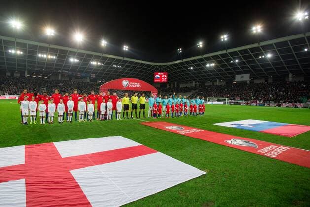 SOCCER - FIFA World Cup WM Weltmeisterschaft Fussball 2018 quali, SLO vs ENG LJUBLJANA,SLOVENIA,11.OCT.16 - SOCCER - FIFA World Cup 2018, european qualifiers, international match Länderspiel Slovenia vs England. Image shows the players and general view of arena. GEPAxpictures xMaticxKlansek