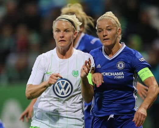Nilla Fischer (Wolfsburg), Katie Chapman (Chelsea FC)