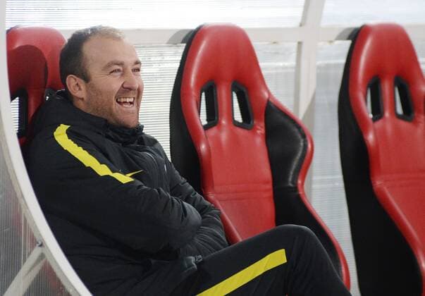 PERM, RUSSIA â€“ OCTOBER 12, 2016: Manchester City s manager Nick Cushing looks on in the second leg of their 2016 17 Season UEFA Women s Champions League Round of 32 football match against Zvezda 2005 Perm at Zvezda Stadium. FC Manchester City won the game 4-0. Donat Sorokin TASS  TS03452E