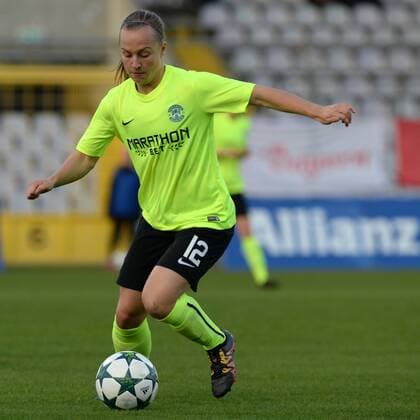 v.li.: Rachel McLAUCHLAN (Hibernian Ladies FC, 12) Freisteller, Einzelbild, Aktion, Action , Fussball, UEFA Women s Champions League, FC Bayern München - Hibernian Ladies FC Edinburgh, xslx