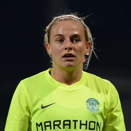 Kirsty SMITH (Hibernian Ladies FC, 11) Einzelbild, Aktion, Action Porträt, Portrait, enttäuscht schauend, Enttäuschung, Frustration, disappointed, pessimistisch, Fussball, UEFA Women s Champions League, FC Bayern München - Hibernian Ladies FC Edinburgh, xslx