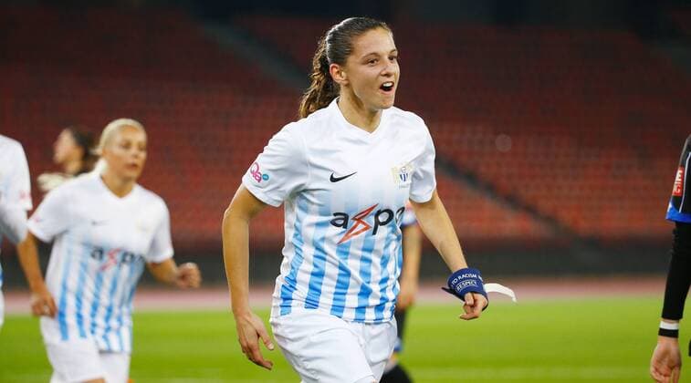 12.10.2016 Letzigrund Stadion Zürich , SCHWEIZ , Saison 2016 2017 Women UEFA Champions League FC Zürich Frauen - SK Sturm Graz Torjubel Fabienne Humm (FC Zürich Frauen) 