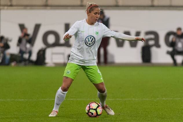 Anna Blässe (Blasse, Blaesse, VfL Wolfsburg, 9) Freisteller, Einzelbild, Aktion, Fussball, UEFA Women s Champions League, VfL Wolfsburg - Chelsea Ladies FC, xobx