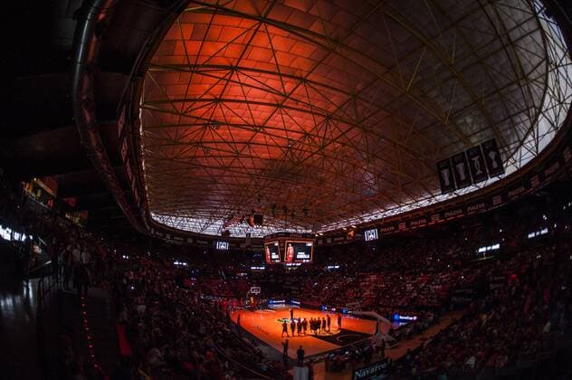 VALENCIA, SPAIN - OCTOBER 12: Stadium - Ambiance BASKET : Valencia Basket Club - Eurocoupe - 12 10 2016 FrancescJuan Panoramic 