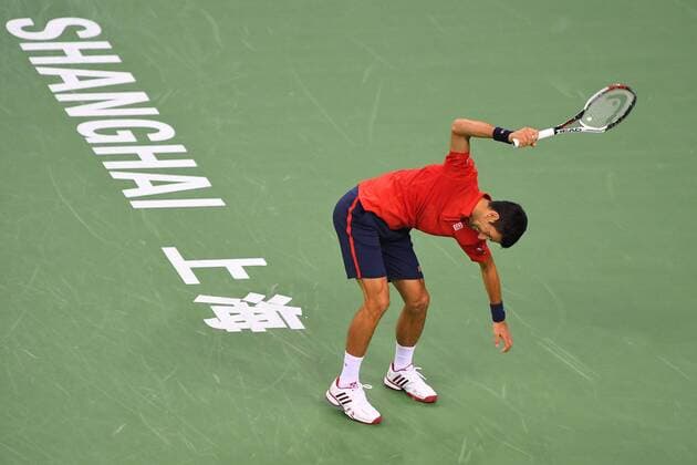 Roberto Bautista Agut (Esp) defeated Novak Djokovic (Ser) breaking his racket TENNIS : Shanghai Rolex Masters 2016 - 15 10 2016 PANORAMIC 