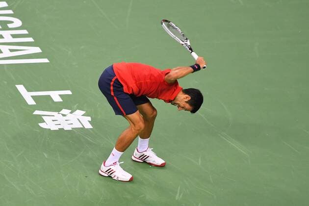 Roberto Bautista Agut (Esp) defeated Novak Djokovic (Ser) breaking his racket TENNIS : Shanghai Rolex Masters 2016 - 15 10 2016 PANORAMIC 