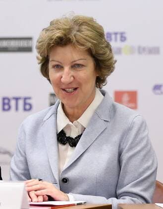 MOSCOW, RUSSIA - OCTOBER 15, 2016: VTB Bank Vice President Yevgeniya Mamsurova smiles during the draw for the 2016 VTB Kremlin Cup International Tennis Tournament at the Olympic Stadium. Anton Novoderezhkin TASS  TS034927