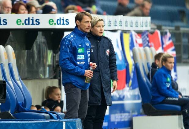 Fussball Frauen 1.Bundesliga 15.10.2016 Potsdam Karl Liebknecht Stadion 1 FFC Turbine Potsdam geg SGS Essen 2 : 0 Matthias RUDOLPH Cheftrainer Turbine Jennifer ZIETZ Co Trainerin Turbine