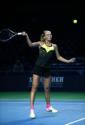 RUSSIAN FEDERATION. Moscow. 15 oct.2016. complex OLympic (Indoore stadium). XXVII Anniversary International tennis tournament VTB Kremlin Cup 2016. Women, Singles. PERVUSHINA Olesya (RUS) vs PODORSKA Nadia (ARG). PERVUSHINA Olesya (RUS) 