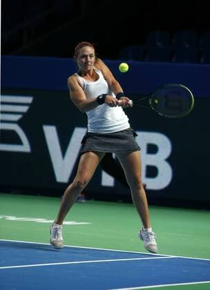 RUSSIAN FEDERATION. Moscow. 15 oct.2016. complex OLympic (Indoore stadium). XXVII Anniversary International tennis tournament VTB Kremlin Cup 2016. Women, Singles. PERVUSHINA Olesya (RUS) vs PODORSKA Nadia (ARG). PODORSKA Nadia (ARG). 