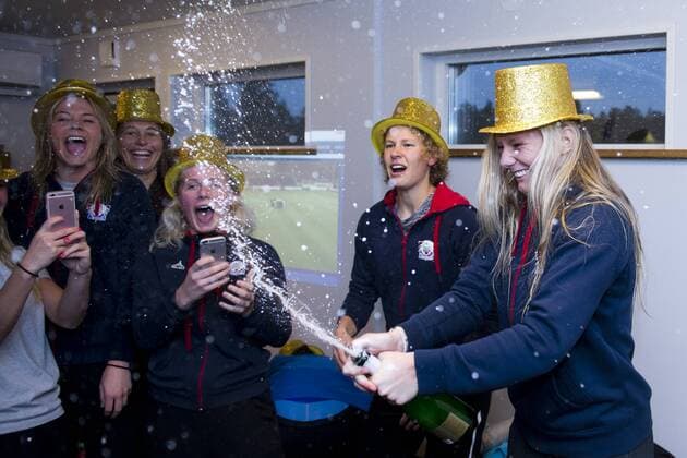 Fußball, Damen SWE, Linköping FC gewinnt die schwedische Meisterschaft 161016 Linköping jublar efter att SM-Guldet är klart efter fotbollsmatchen i Damallsvenskan mellan Vittsjö och Linköping den 16 oktober 2016 i Vittsjö.  Copyright: AVDOxBILKANOVIC BB161016BB476