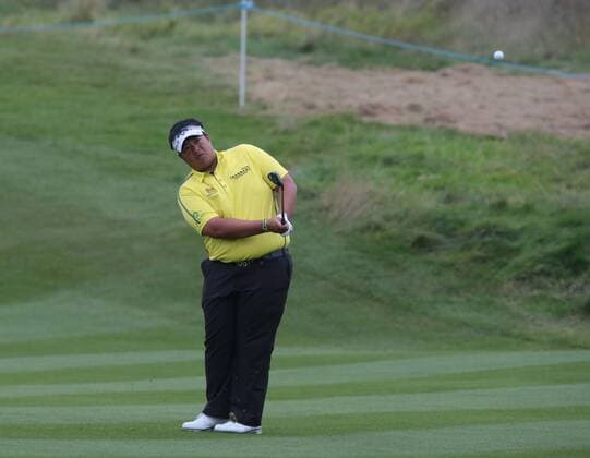 October 16, 2016 - London, London, United Kingdom - Kiradech Aphibarnrat (THA).during The British Masters 2016 supported by SkySports Round One at The Grove Golf Course on October 14, 2016 in Watford, England. Golf - British Masters Round One  - ZUMAn230