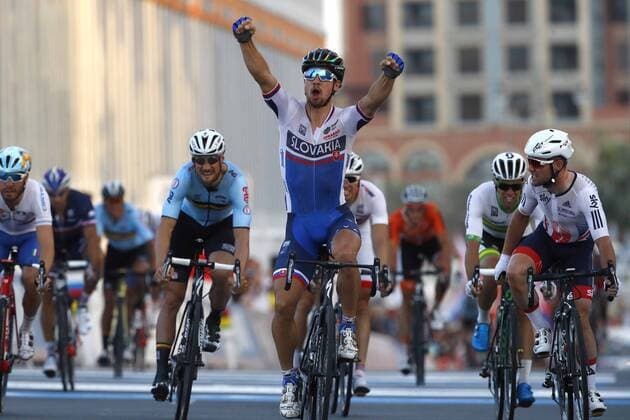 Rad WM in Doha, Straßenrennen der Herren SAGAN Peter (SVK), BOONEN Tom (BEL), CAVENDISH Mark (GBR) CYCLISME : Championnat Du Monde - Elite Homme - Doha - 16 10 2016 PhotoNews Panoramic 