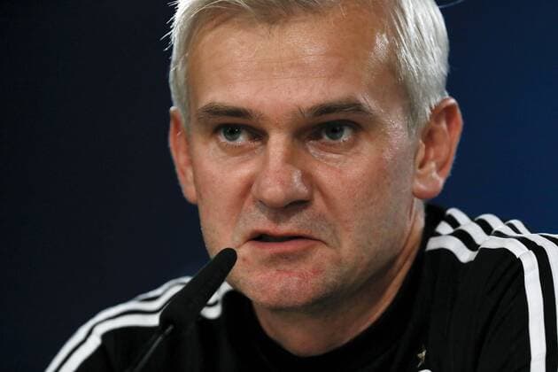 Legia Warsaw s head coach, Jacek Magiera during a press conference PK Pressekonferenz held at Santiago Bernabeu stadium in Madrid, Spain on 17 October 2016. Real Madrid will face Legia Warsaw at Santiago Bernabeu stadium in Madrid in a Champions League match on 18 October. Legia Warsaw s press conference !ACHTUNG: NUR REDAKTIONELLE NUTZUNG!  REA01 20161017-636123277525034775