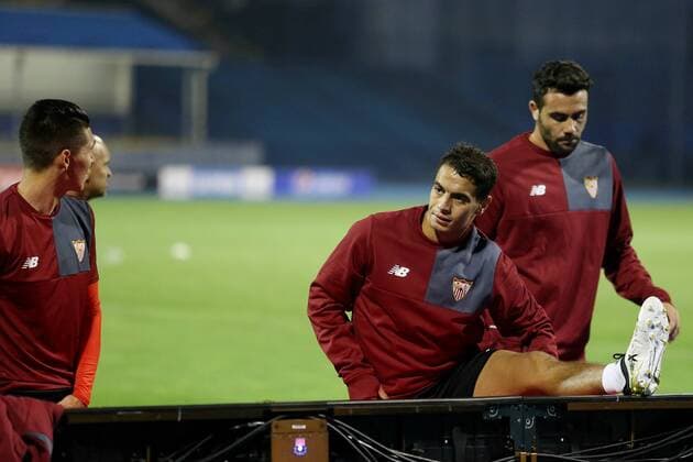 FC Sevilla training - Zagreb, Croatia 17.10.2016., Zagreb, Croatia - FC Sevilla on training before Champions League football match with GNK Dinamo. Ben Yedder.  DaliborxUrukalovic PIXSELL