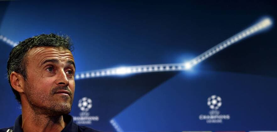 FC Barcelona Barca s head coach Luis Enrique addresses a press conference PK Pressekonferenz at Joan Gamper city in Sant Joan Despi, Barcelona, Catalonia, north-eastern Spain, 18 October 2016. FC Barcelona will face Manchester City on 19 October in a Champions League match. FC BARCELONA PRESS CONFERENCE !ACHTUNG: NUR REDAKTIONELLE NUTZUNG!  20161018-636123999819969731