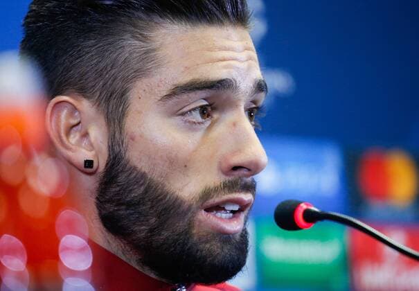 FuÃŸball, CL, PK Atletico Madrid in Rostow ROSTOV-ON-DON, RUSSIA - OCTOBER 18, 2016: FC Atletico Madrid midfielder Yannick Ferreira Carrasco speaks at a news conference on the upcoming 2016 17 Season UEFA Champions League Group D Round 3 football match against FC Rostov. Valery Matytsin TASS  TS034D4D