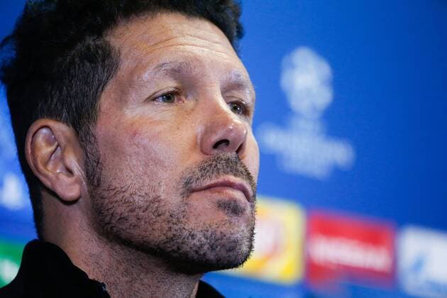 FuÃŸball, CL, PK Atletico Madrid in Rostow ROSTOV-ON-DON, RUSSIA - OCTOBER 18, 2016: FC Atletico Madrid manager Diego Simeone looks on at a news conference on the upcoming 2016 17 Season UEFA Champions League Group D Round 3 football match against FC Rostov. Valery Matytsin TASS  TS034D4F