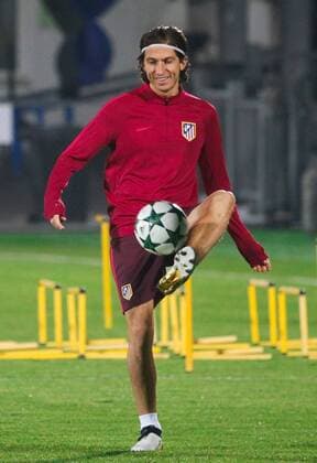 ROSTOV-ON-DON, RUSSIA - OCTOBER 18, 2016: FC Atletico Madrid defender Filipe Luis training for the upcoming 2016 17 Season UEFA Champions League Group D Round 3 football match against FC Rostov. Valery Matytsin TASS  TS034D74
