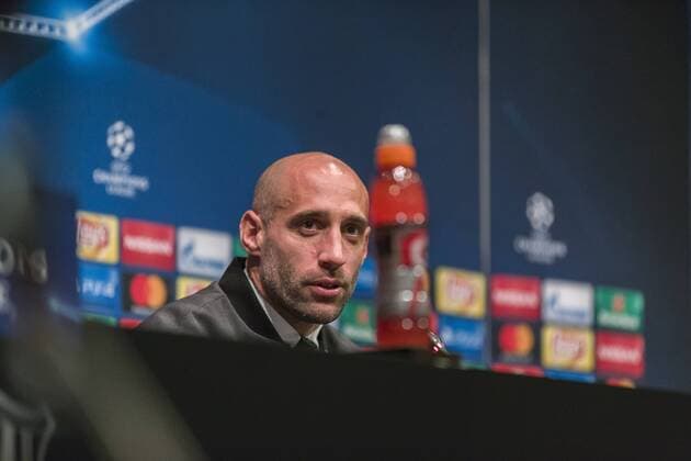 SPAIN - Oct,18th: Zabaleta during the press conference PK Pressekonferenz before the match between FC FC Barcelona Barca - Manchester City, for the round 1 of the Champions League, played at Camp Nou Stadium on 18th Oct 2016 in Barcelona, Spain.  xCordonxPressx xSPAINx-PressxConferencex-xFCxBarcelonax-xManchesterxCityx-xxChampionsxLeaguex-x2016 17x