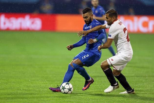 UEFA Champions League, GNK Dinamo - Sevilla 18.10.2016., Maksimir Stadium, Zagreb - UEFA Champions League, Group H, Round 3, GNK Dinamo - Sevilla FC.El Arabi Hilal Soudani; Gabriel Mercado  DaliborxUrukalovic PIXSELL