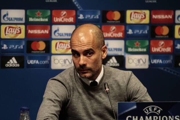 18.10.2016, Nou Camp, Barcelona, Spain. UEFA Champions League, Manchester City press conference PK Pressekonferenz FC. Barcelona versus Manchester City. Pep Guardiola during the press conference xangelxboludax  ActionPlus11801268