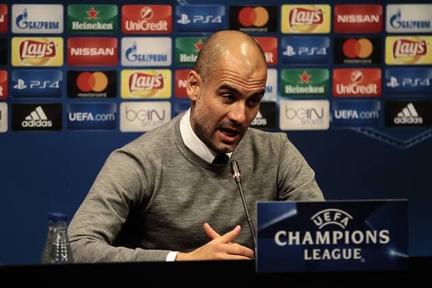 18.10.2016, Nou Camp, Barcelona, Spain. UEFA Champions League, Manchester City press conference PK Pressekonferenz FC. Barcelona versus Manchester City. Pep Guardiola during the press conference xangelxboludax  ActionPlus11801269