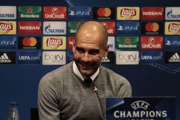 18.10.2016, Nou Camp, Barcelona, Spain. UEFA Champions League, Manchester City press conference PK Pressekonferenz FC. Barcelona versus Manchester City. Pep Guardiola during the press conference xangelxboludax  ActionPlus11801271