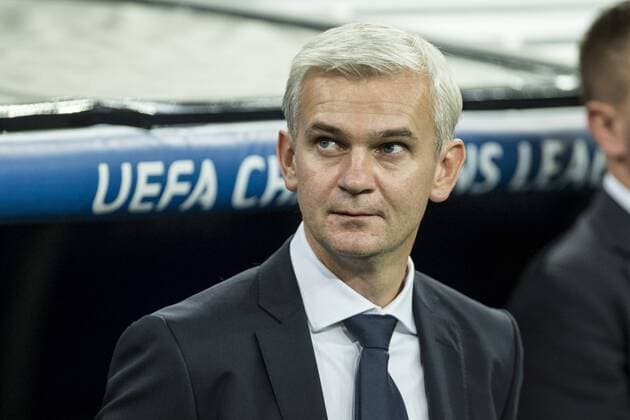 Legia Warszawa s coach Jacek Magiera during the match of UEFA Champions League group stage between Real Madrid and Legia de Varsovia at Santiago Bernabeu Stadium in Madrid, Spain. October 18, 2016.  (20161018005)