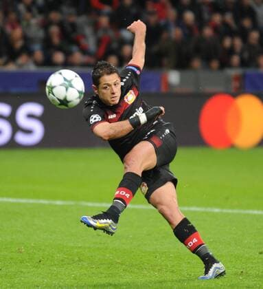 Championsleague: Bayer 04 Leverkusen - Tottenham Hotspurs 18.10.2016. Javier Chicharito Hermandez (LEV) in Aktion. HM
