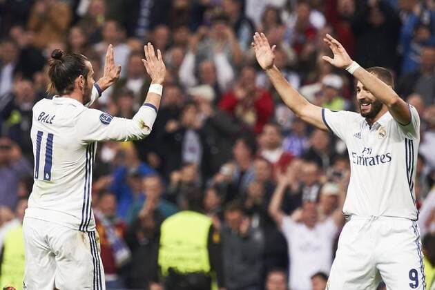 October 18, 2016 - Madrid, Spain - Gareth Bale (midfielder; Real Madrid), Karim Benzema (forward; Real Madrid) in action during the UEFA Champions League match between Real Madrid and Legia Warszawa at Santiago Bernabeu on October 18, 2016 in Madrid Real Madrid vs Legia Warszawa UEFA Champions League.  - ZUMAg15_ 20161018_zaf_g15_050