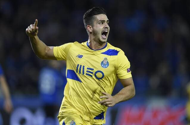 Andre Silva of FC Porto celebrates the win FOOTBALL : FC Bruges vs FC Porto - Ligue des Champions - 18 10 2016 Photonews Panoramic 
